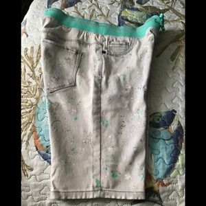 SO shorts stretch gray turquoise silver glitter size 14 school ready com…